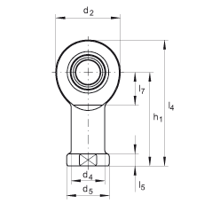 桿端軸承 GIL12-DO, 根據(jù) DIN ISO 12 240-4 標(biāo)準，帶左旋內(nèi)螺紋，需維護