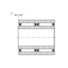 滾針軸承 NAO25X42X32-ZW-ASR1, 無擋邊，雙列