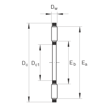 推力滾針和保持架組件 AXK3552, 單向，根據(jù) DIN 5405-2 標準