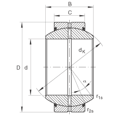 關(guān)節(jié)軸承 GE70-FO-2RS, 根據(jù) DIN ISO 12 240-1 標準, 需維護，兩側(cè)唇密封