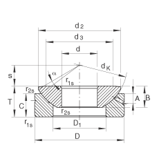 推力關(guān)節(jié)軸承 GE70-AX, 根據(jù) DIN ISO 12 240-3 標(biāo)準(zhǔn)，需維護(hù)