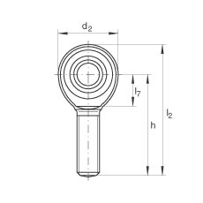 桿端軸承 GAKR10-PW, 根據(jù) DIN ISO 12 240-4 標準，帶右旋外螺紋，需維護