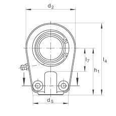 液壓桿端軸承 GIHRK50-DO, 根據(jù) DIN ISO 12 240-4 標(biāo)準(zhǔn)，帶右旋螺紋夾緊裝置，需維護(hù)