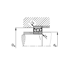 主軸軸承 HSS71912-C-T-P4S, 調節，成對安裝，接觸角 α = 15°，兩側唇密封，非接觸，加嚴公差