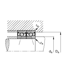 主軸軸承 HSS71912-C-T-P4S, 調節，成對安裝，接觸角 α = 15°，兩側唇密封，非接觸，加嚴公差