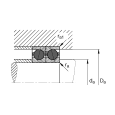 主軸軸承 HCB71926-C-T-P4S, 調節，成對或單元安裝，接觸角 α = 15°，陶瓷球，限制公差