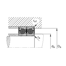 主軸軸承 HCB71905-E-2RSD-T-P4S, 調節，成對或單元安裝，接觸角 α = 25°，陶瓷球，兩側唇密封，非接觸，限制公差