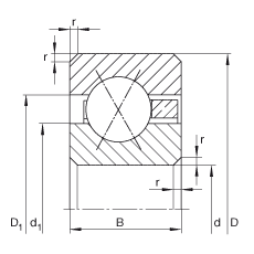 薄截面軸承 CSXC065, 四點接觸球軸承，類型X，運行溫度 -54°C 到 +120°C