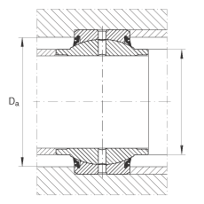 關(guān)節(jié)軸承 GE45-HO-2RS, 根據(jù) DIN ISO 12 240-1 標(biāo)準(zhǔn), 需維護(hù)，兩側(cè)唇密封